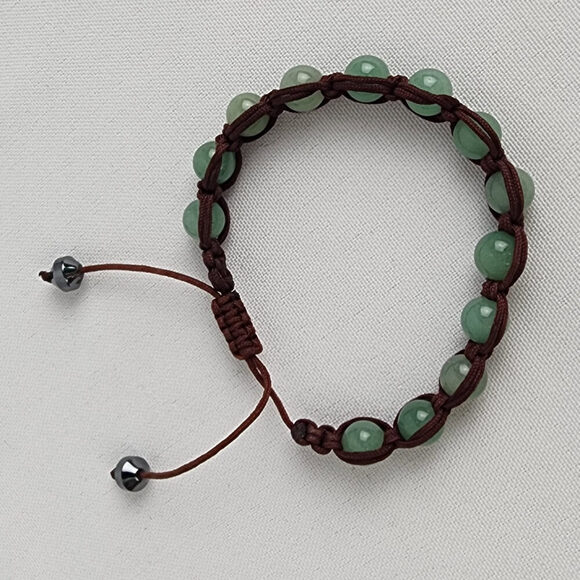 Green Natural Stone Adjustable Bracelet - Picture 4 of 4